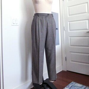 Vintage Rafaella Plaid Wool Trousers | High Waist Tailored Pants Size 12- Fits 6